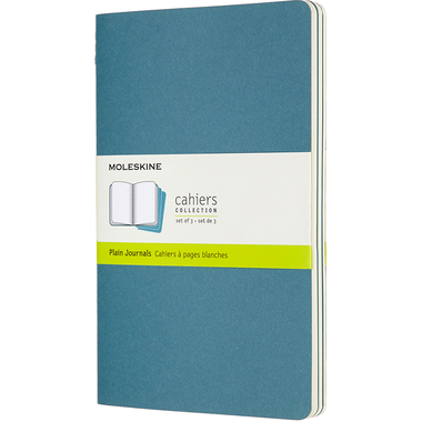 MOLESKINE Notizheft Cahier 3er Set A5 647629629 blau, blanco 80 Blatt
