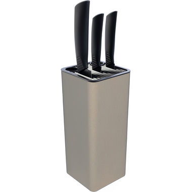 VIVANCO Set de couteaux avec bloc 20074-beige 3 couteaux, beige