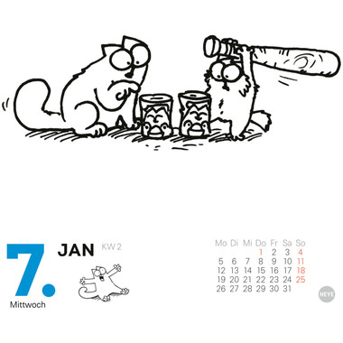 HEYE Abreisskal. Simons Katze 2026 23016+26 1T/1S DE 11x14cm