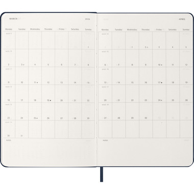 MOLESKINE Agenda Classic Large 2026 DHB2012WN3Y26 1S/1P saphir HC 13x21cm