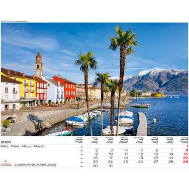 CALENDARIA Bildkalender 2026 9783036205076 Schweiz-Suisse ML 40x31cm