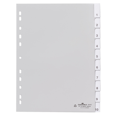 DURABLE Register PP A4 644110 grau 10-teilig