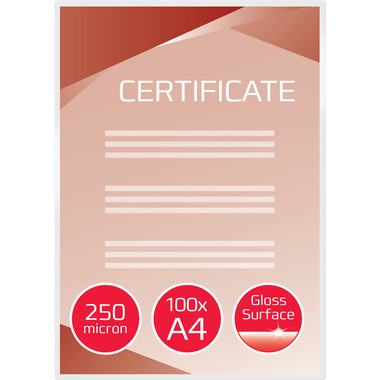 GBC Laminiertasche A4 IB586040 glanz, 250my 100 Stück