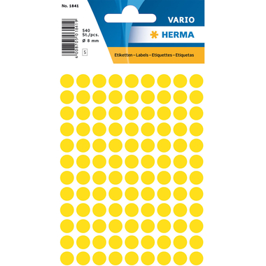 HERMA Marcatori 8mm 1841 giallo 540 pz.