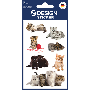 Z-DESIGN Sticker Creative 55971 Gattini 21 pezzi/3 fogli