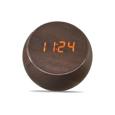 Gingko Réveil numérique Tumbler Click Clock Brun