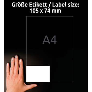 AVERY ZWECKFORM Etiketten 105x74mm 3427-200 weiss 1760 Stk./200+20 Blatt