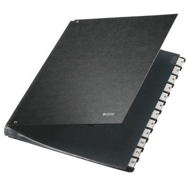 LEITZ Pultordner Hartkarton A4 58120095 schwarz 12 Fächer