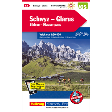 KÜMMERLY+FREY Carte vélo 259024126 Schwyz-Glarus-Klausen 1:60'000