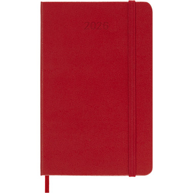 MOLESKINE Agenda Classic Pocket 2026 DHF212WN2Y26 1S/1P rouge écarlate HC 9x14cm