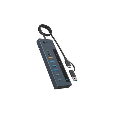 ICY BOX IB-HUB1743-CPD con Power Delivery e adattatore USB-C/A