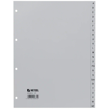 HETZEL Register PP A4 25650481 grau A-Z 24-teilig