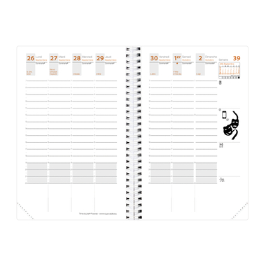 QUO-VADIS Agenda Time&Life Pock. 2026 539068Q 1S/2P calend. sost. FR 10x15cm