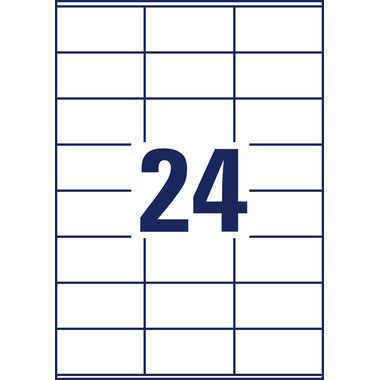 AVERY ZWECKFORM Etiketten 36x70mm LR3475-10 weiss, perm. 10 Blatt/24 Stk.