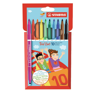 STABILO TRIO 2in1, Twin Pen 222/1001 astuccio, 10 pezzi