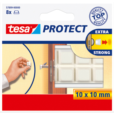 TESA Protect Pastiglie 10x10mm 578990000 bianco,autoad.,anti-choc 8 pz.