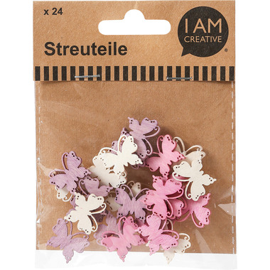 I AM CREATIVE Streuteile Schmetterling 4501.8 III, bunt, 24 Stk.