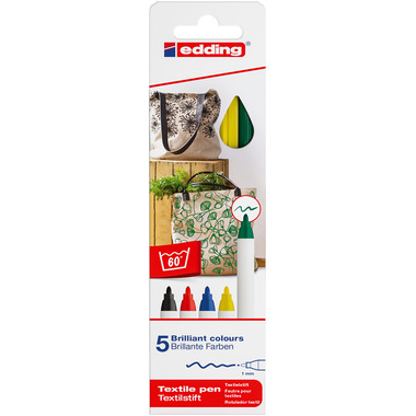 EDDING Textil Pen 4600 3945 Basic Color 5 pcs.
