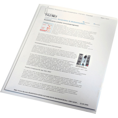 LEITZ Sichtmappen PP A4 40000035 blau, 0,13mm 100 Stück