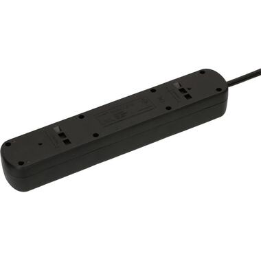 Max Hauri Bloc multiprises Basic Line 7x T13 Interrupteur de réinitialisation, noir