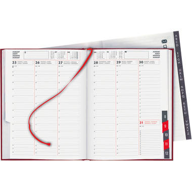 BIELLA Agenda Orario 2026 809301470026U 1S/2P rouge vin ML 17.8x23.5cm