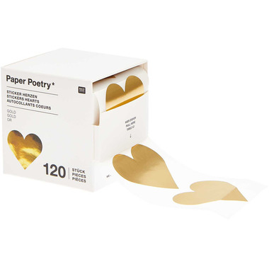 RICO DESIGN Sticker Herzen 300137 gold 120 Stück