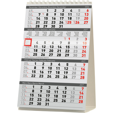 BIELLA Agenda Desktop 2027 887040000027U 4M/1P Delta bian. ML 12.5x20cm