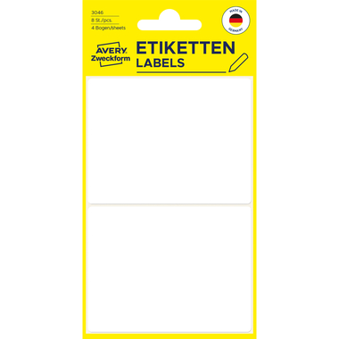 AVERY ZWECKFORM Etiquettes 77×59mm 3046 blanc 8 pcs.