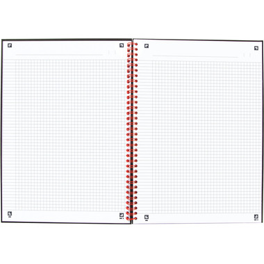 OXFORD Buch Black 'n Red A4 400047609 quadrettato, 90g 70 fogli