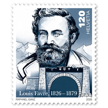 Briefmarke "Louis Favre 1826–1879"