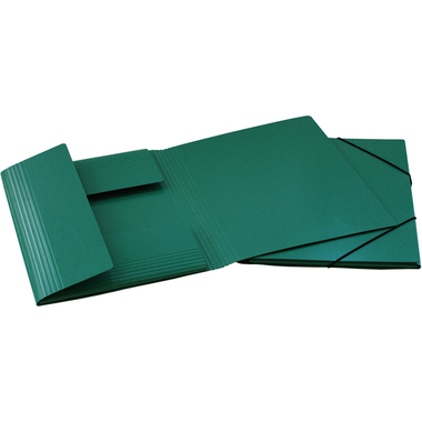 EROLA Cartella con elasti 650my A4 33299F verde cartone fibra c.finestra