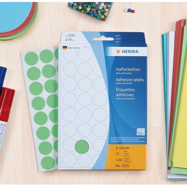 HERMA Marqueurs 19mm 2255 vert 1280 pcs.