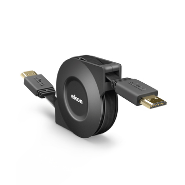 Câble rétractable HDMI 2.0 plaqué or | Ekon