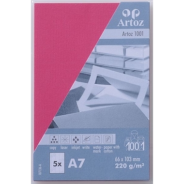 ARTOZ Cartes de visite 1001 A7 107136144 220g, fucsia 5 feuilles