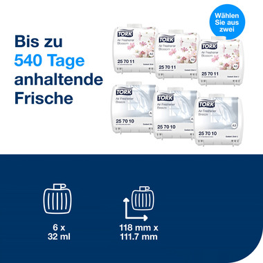 TORK Lufterfrischer Mix Pack A3 257013 weiss, 6 Stück