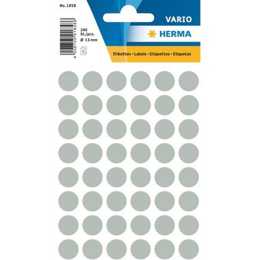 HERMA Etiquettes ronde 13mm 1858 gris 240 pcs.