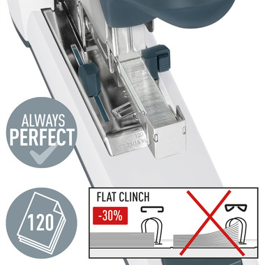 LEITZ Agrafeuse Heavy Duty 5553 55530084 gris clair 120 feuilles