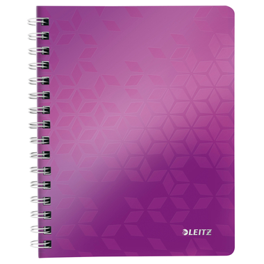 LEITZ Spiralbuch WOW PP A5 46390062 violett 80 Blatt