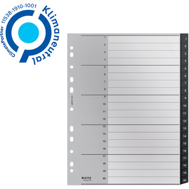 LEITZ Registro PP Recycle A4+ 1211-00-00 nero 1-20