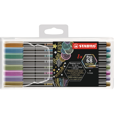 STABILO Fasermaler Pen 68 6808/8-11 metallic ass. 8 Stück