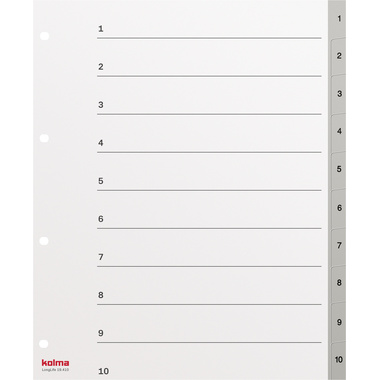 KOLMA Register LongLife A4+ 19.410.03 grau 1-10