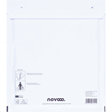 NOVOOO Enveloppe molleton Gr.5 E-1712140 blanc, 240x270mm 100 pièces