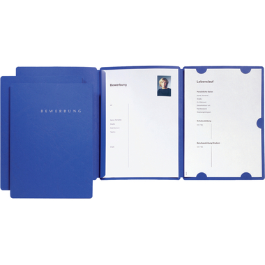 PAGNA Bewerbungsmappe Select 22016-02 blau 3-teilig 3 Stück