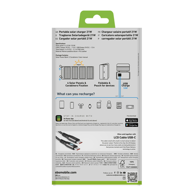 Caricatore con pannello solare da campeggio | SBS