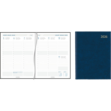 AURORA Agenda Florence Business 2026 2915B 1S/2P bleu ML 15M 17.5x22.5cm