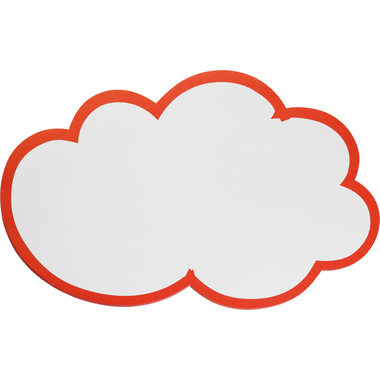 FRANKEN Moderationskarte Wolke UMZ W 25x42cm, weiss,roter Rand