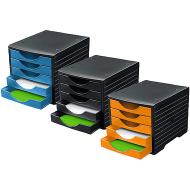 STYRO Schubladenbox styrogreenbox 275-8420.991 schwarz/schwarz 5 Fächer