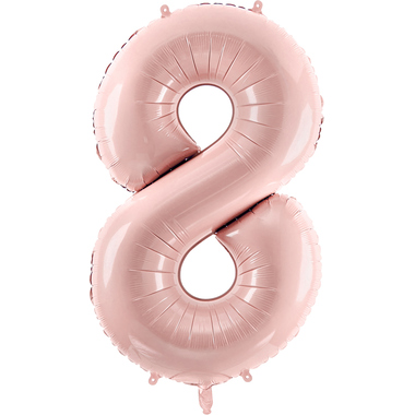 PARTYDECO Ballon en plastique no. 8 72cm FB230P8081J rose