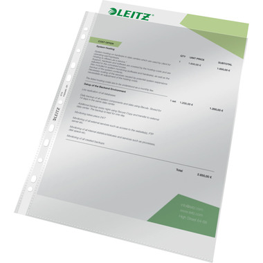 LEITZ Zeigetaschen PP A4 47700002 glasklar, 0,08mm 100 Stück