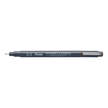 PENTEL Fineliner Pigment 0.5 mm S20P-5SP POINTLINER, sepia